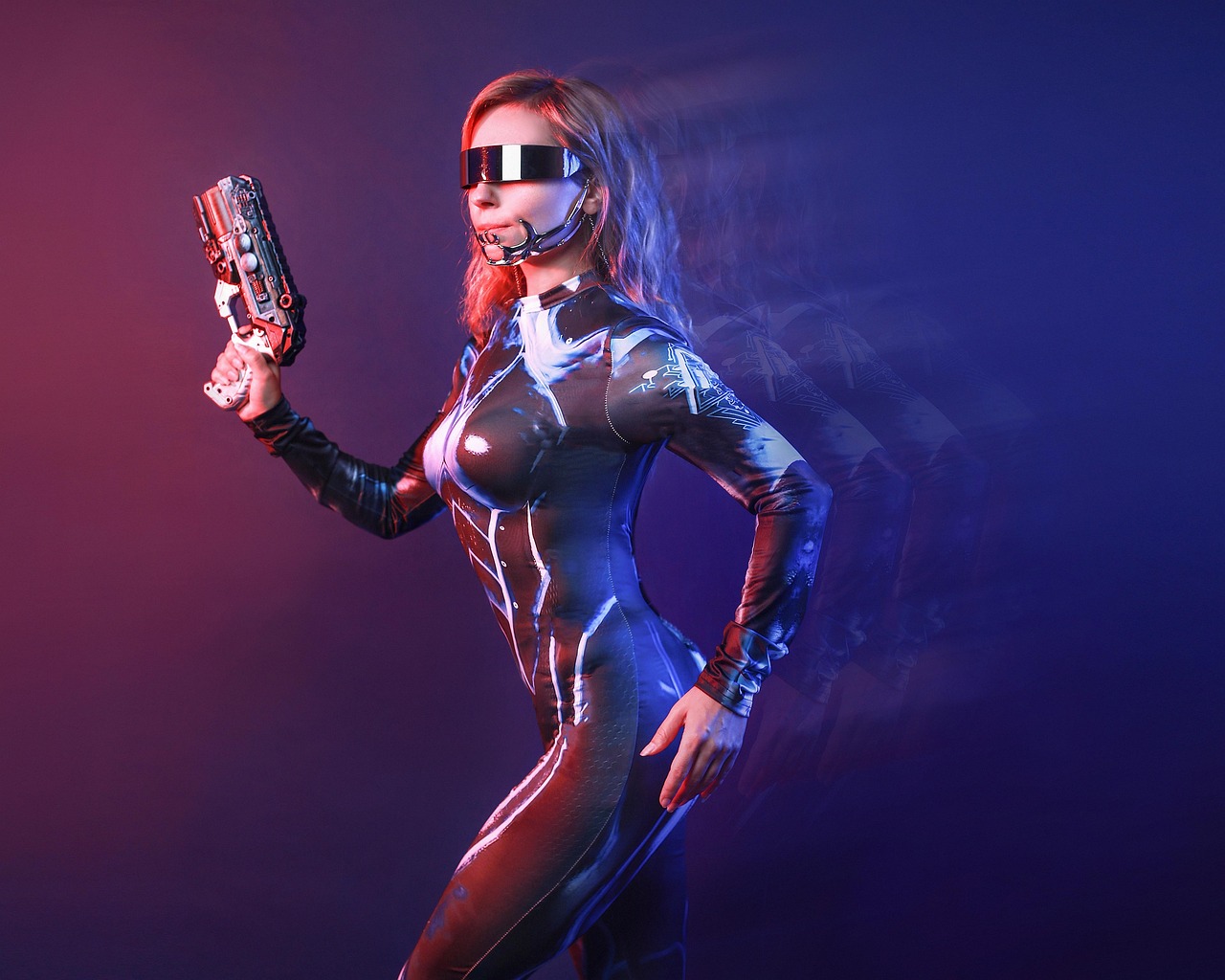 woman, cyborg, android, weapons, cyberpunk, warrior, soldier, fantastic, fantasy, robot, artificial intelligence, cosplay